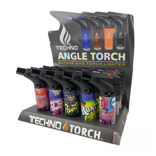 TECHNO TORCH RUNTZ MULTICOLORED TORCH LIGHTER - PACK OF 15