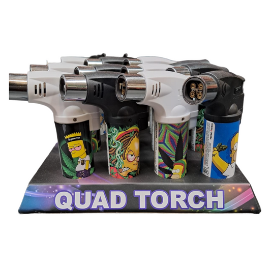 TECHNO TORCH SIMPSON QUAD FLAME LIGHTER - PACK OF 12