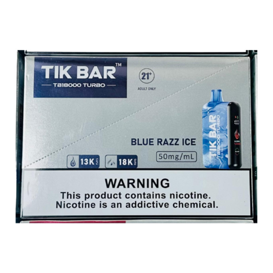 TIK BAR TB18000 TURBO 18000 PUFFS DISPOSABLE VAPE - PACK OF 5