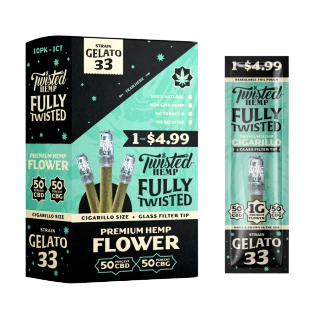 TWISTED HEMP WRAP FULLY TWISTED PREMIUM HEMP FLOWER - PACK OF 10