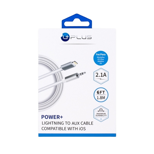 UPLUS POWER+ I PHONE TO AUX CABLE 6FT