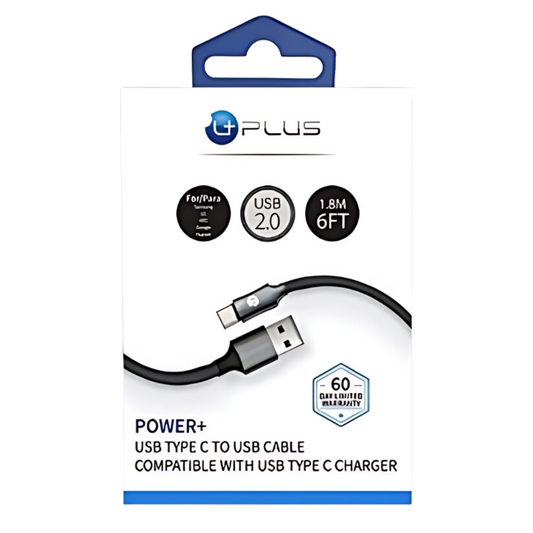 UPLUS POWER+ USB TYPE C TO USB CABLE 6FT - BLACK