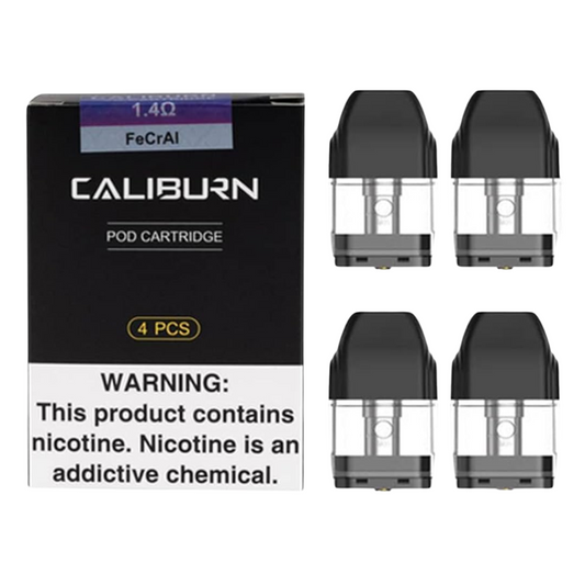 UWELL 1.4 OHM CALIBURN 2ML REFILLABLE REPLACEMENT POD CARTRIDGE - PACK OF 4