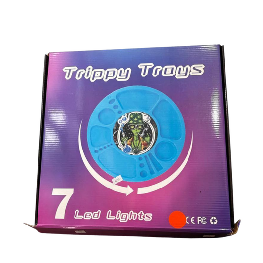 TRIPPY TRAYS 7 LED LIGHTS ROLLING TRAY