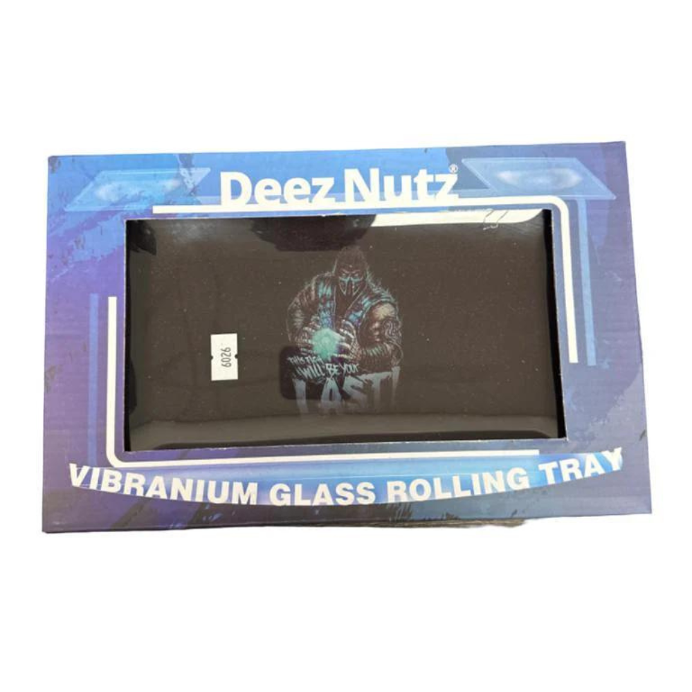 10 x 6 INCHES DEEZNUTZ VIBRANIUM GLASS ROLLING TRAY