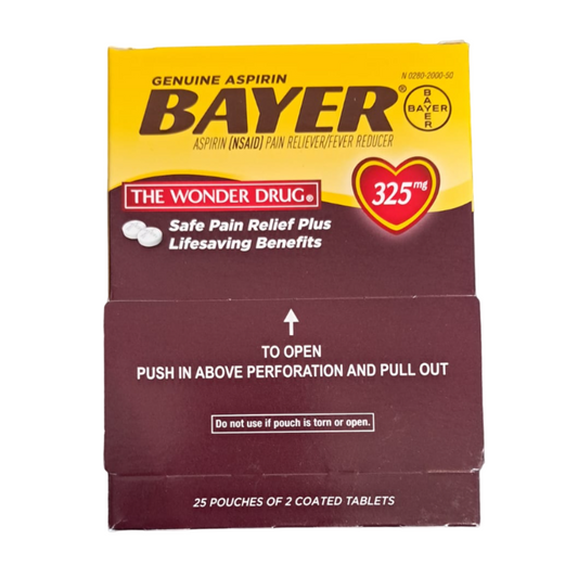 BAYER ASPIRIN PAIN RELIEVER 325MG - PACK OF 25