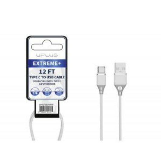 UPLUS EXTREME+ 12FT TYPE-C TO USB CABLE - WHITE