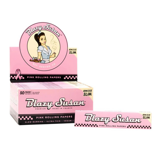 BLAZY SUSAN PINK KING SIZE SLIM ROLLING PAPERS - PACK OF 50