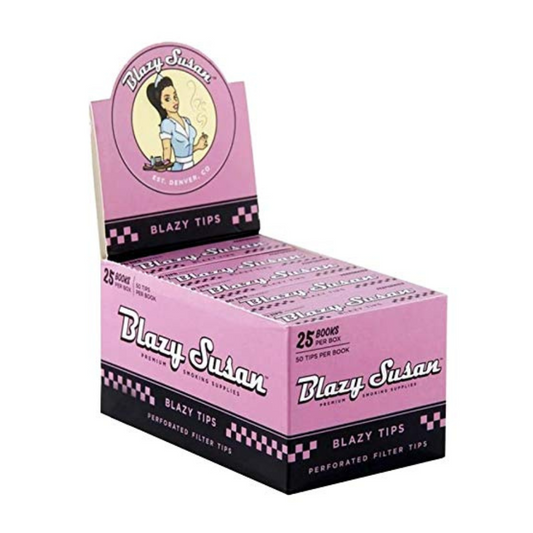 BLAZY SUSAN PINK FILTER TIPS PACK OF 50 TIPS - DISPLAY OF 25