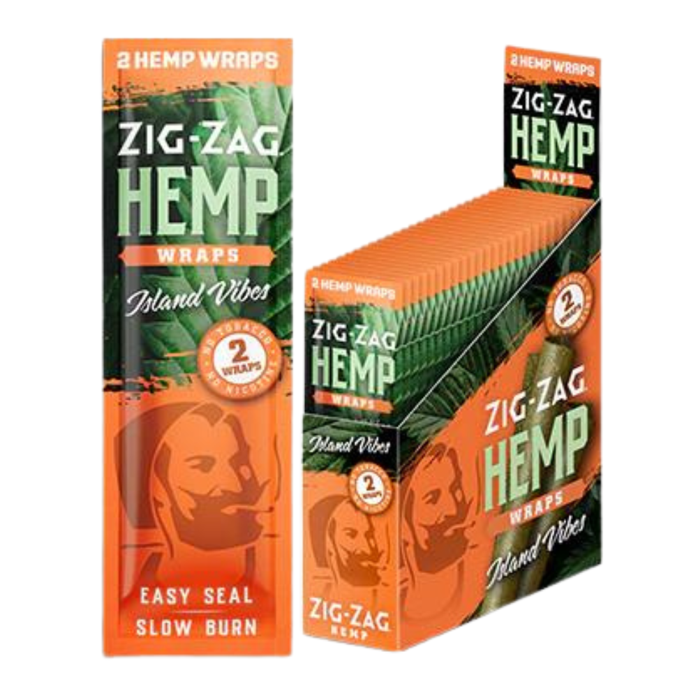 ZIG ZAG HEMP WRAPS PACK OF 2 - DISPLAY OF 25