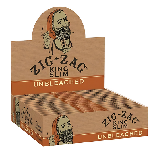 ZIG ZAG KING SIZE UNBLEACHED SLIM ROLLING PAPERS - PACK OF 24