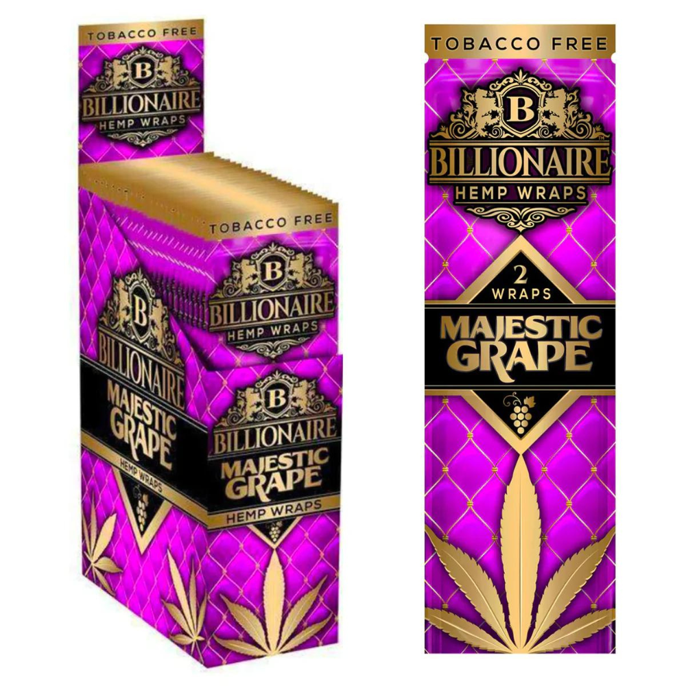 BILLIONAIRE HEMP WRAPS PACK OF 50 - DISPLAY OF 25