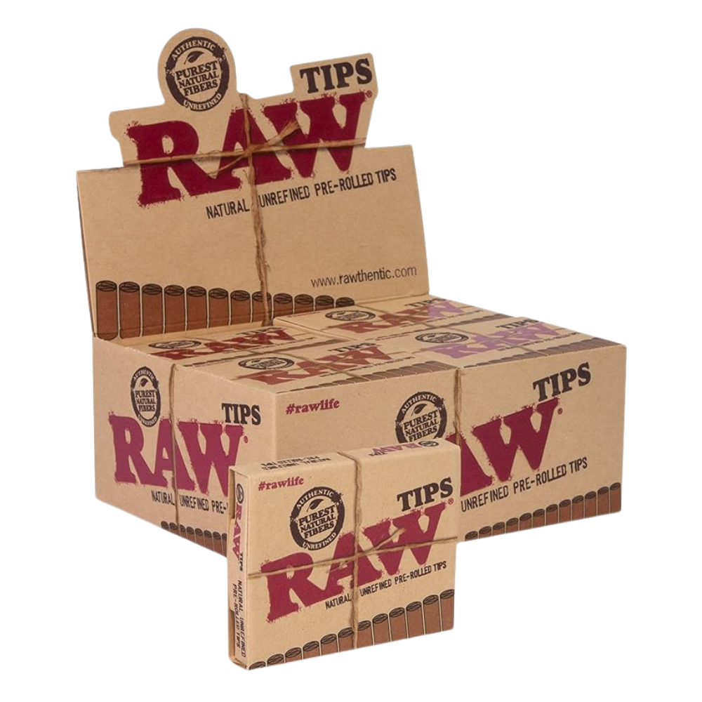 RAW NATURAL UNREFINED PRE-ROLLED TIPS PACK OF 20