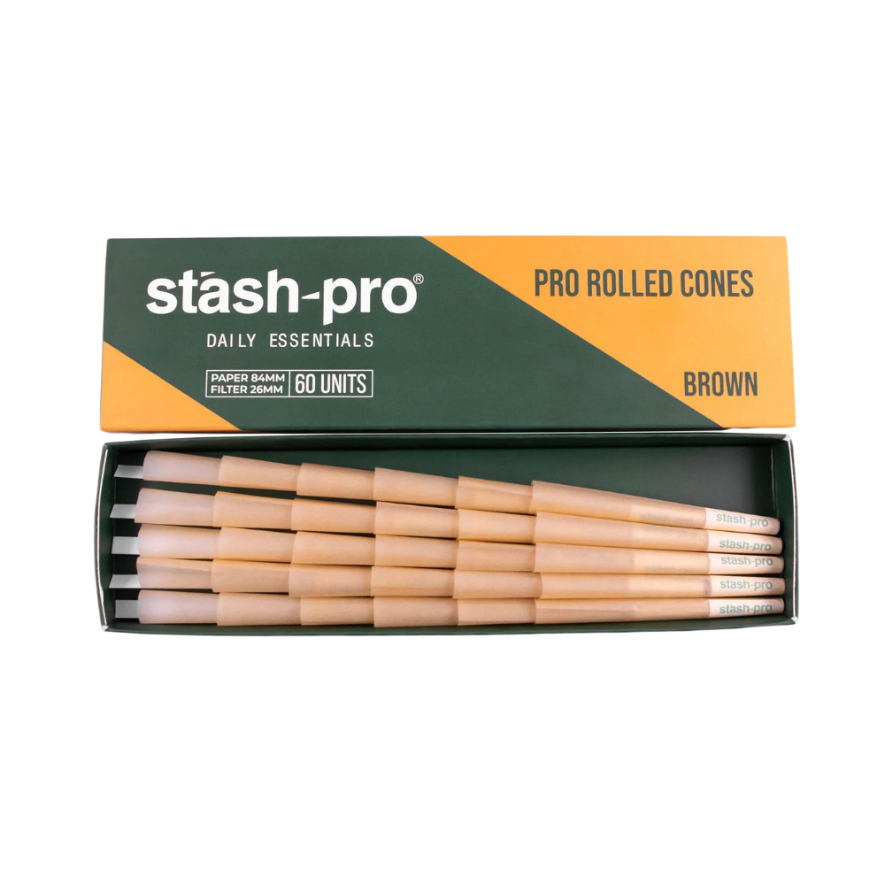 STASH PRO WHITE/BROWN 84MM CONES - PACK OF 60 UNITS