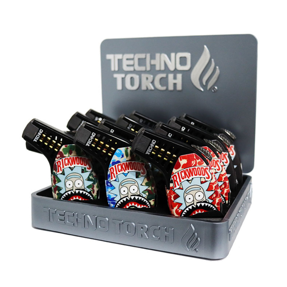 TECHNO TORCH RICKWOODS SINGLE FLAME LIGHTER - PACK OF 12