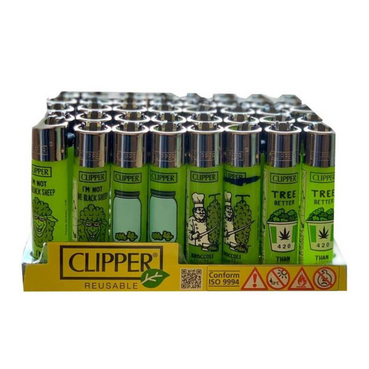 CLIPPER REUSABLE THINK GREEN LIGHTERS - PACK OF 48