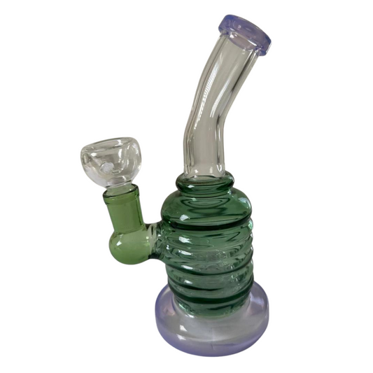 7 INCHES GREEN PERCOLATOR GLASS WATER PIPE ASSORTED COLORS (WP159)