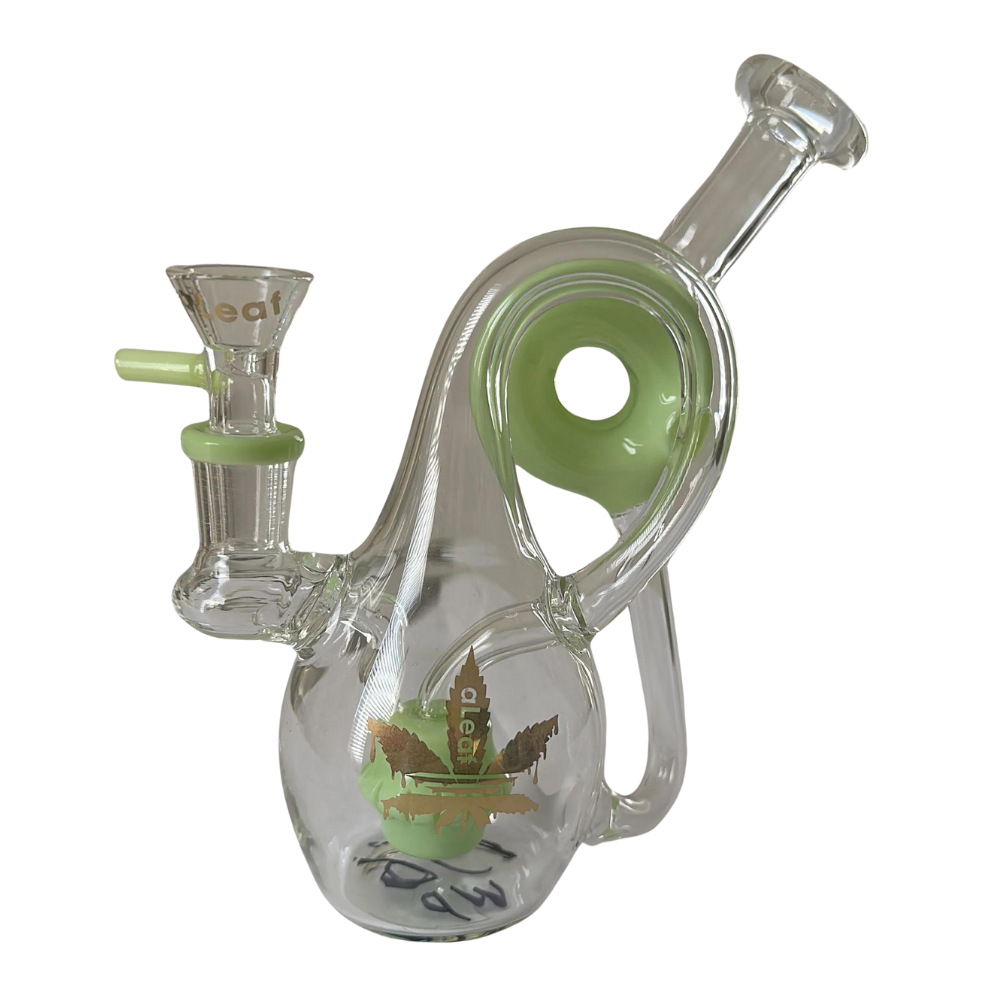 6 INCHES ALEAF DONUT INCEPTION GLASS WATER PIPE ASSORTED COLORS (WP156)