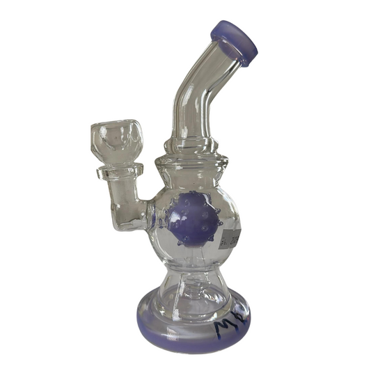 6 INCHES DAB RIG RECYCLER GLASS WATER PIPE ASSORTED COLORS ASSORTED (WP206)
