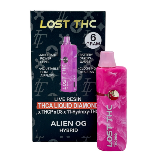 LOST THC LIVE RESIN LIQUID 6G DIAMOND VAPE DISPOSABLE - PACK OF 5