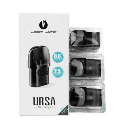 LOST VAPE 0.6 OHM URSA 2.5ML EMPTY REPLACEMENT POD CARTRIDGE- PACK OF 3