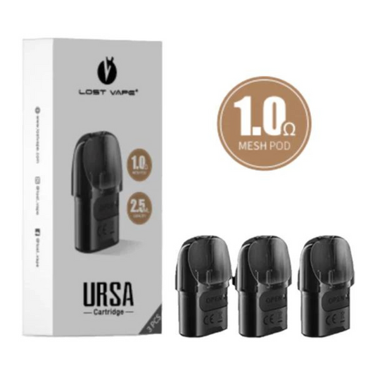 LOST VAPE URSA 1.0 OHM EMPTY REPLACEMENT POD CARTRIDGE - PACK OF 3