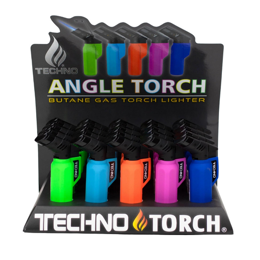 TECHNO ANGLE TORCH BUTANE GAS TORCH SINGLE FLAME LIGHTER - PACK OF 20