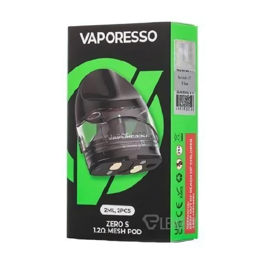 VAPORESSO ZERO S 1.2 OHM 2 ML REFILLABLE REPLACEMENT PODS - PACK OF 2