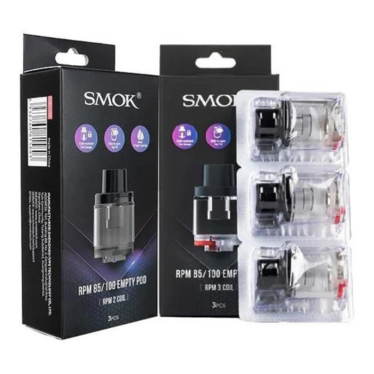 SMOK RPM 85/ 100 6ML EMPTY REFILLABLE REPLACEMENT POD-PACK OF 3