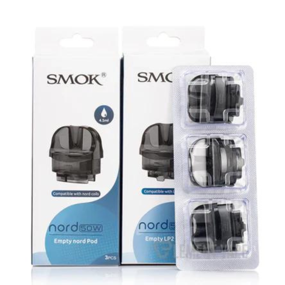 SMOK NORD 50W EMPTY LP2 4ML & 4.5ML REPLACEMENT PODS -PACK OF 3