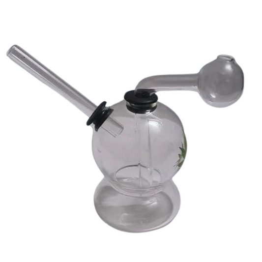 4 INCHES TRANSPARENT CLEAR GLASS WATER PIPE