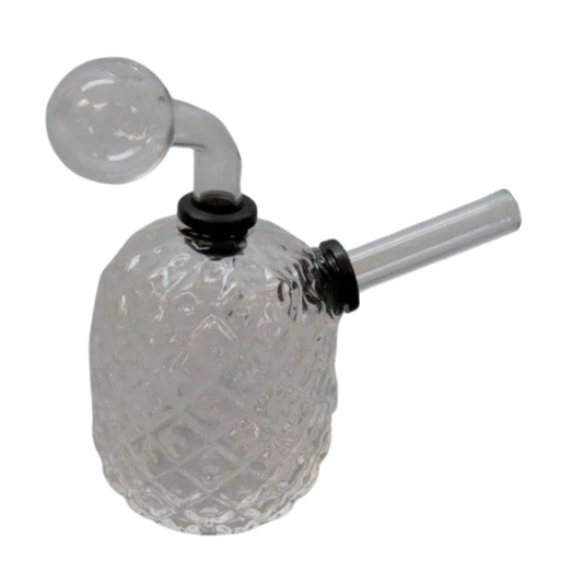 6 INCHES CLEAR PINEAPPLE OIL BUBBLER WATER PIPE (WOB21)