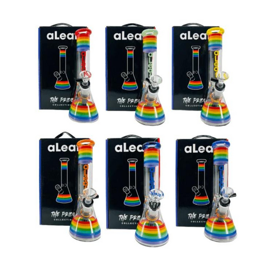 10 INCHES ALEAF WATER PIPE GLASS - PRIDE COLLECTION BEAKER (AL1009)