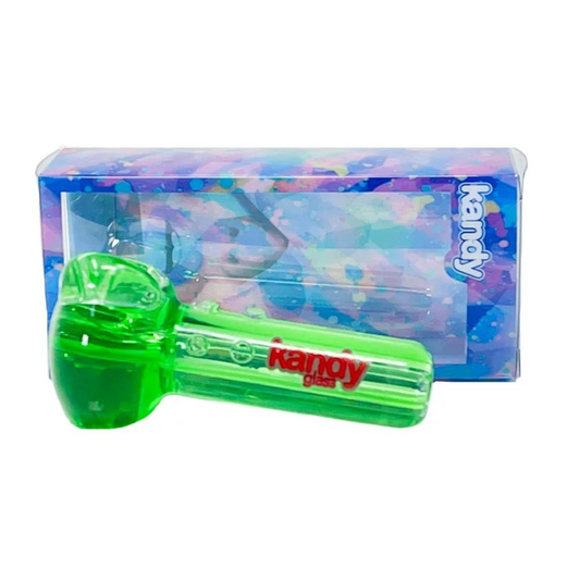 3.5 INCHES KANDY GLASS HAND PIPE WITH GLYCERINE 2MM THICKNESS ASSORTED