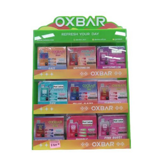 OXBAR MAGIC MAZE PRO 10000 PUFFS DISPOSABLE - FULL DISPLAY WITH 9 ASSORTED FLAVORS