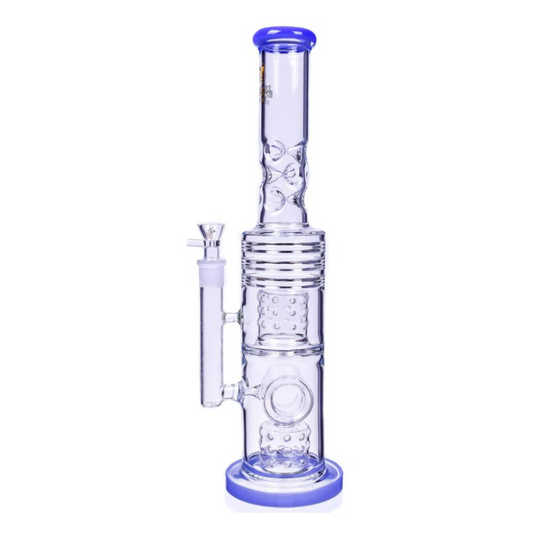 18 INCHES THE WICKED TOWER STRAIGHT SWISS TO DONUT PERCOLATOR GLASS WATER PIPE ASSORTED COLORS (WP169)