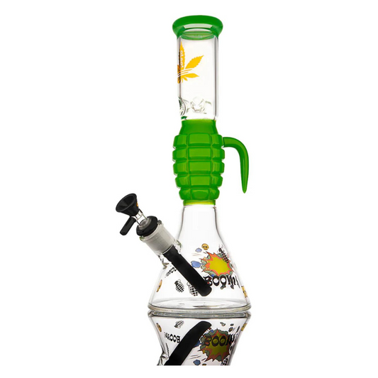 14 INCHES ALEAF GRENADE GLASS WATER PIPE (WP125)