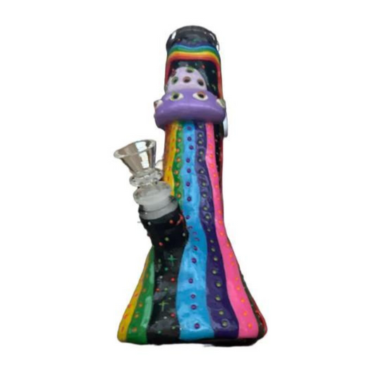 9 INCHES UGLY GLASS BEAKER WATER PIPE (AL6160)