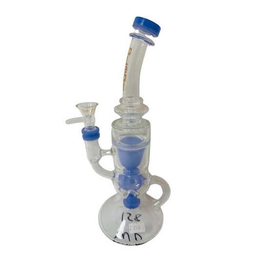 10.5 INCHES ALEAF BLUE PERCOLATOR RECYCLER WATERPIPE (WP158)