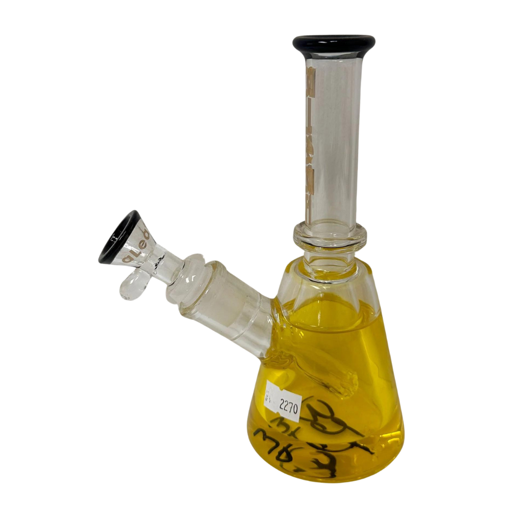 7.4 INCHES ALEAF GLASS BEAKER WATER PIPE WITH ICE CATCHER ASSORTED COLORS