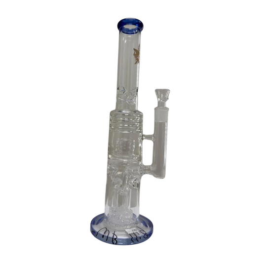 15 INCHES ALEAF STRAIGHT TUBE PIPE WITH PERCOLATOR GLASS WATER PIPE ASSORTED COLORS