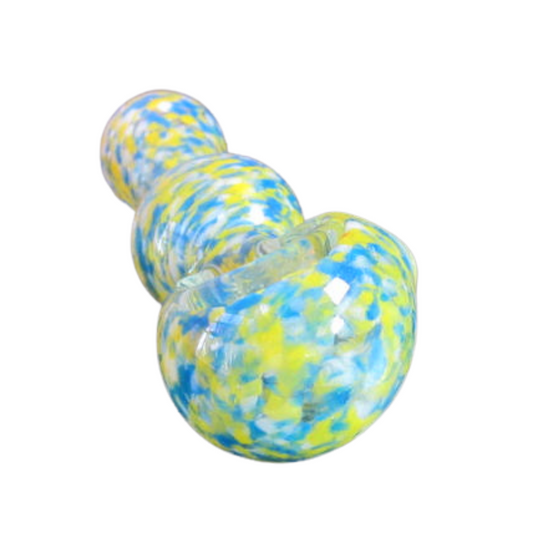 4.5 INCHES MULTICOLOR GLASS HAND PIPE (SPOON) ASSORTED - PACK OF 6 (HP34)