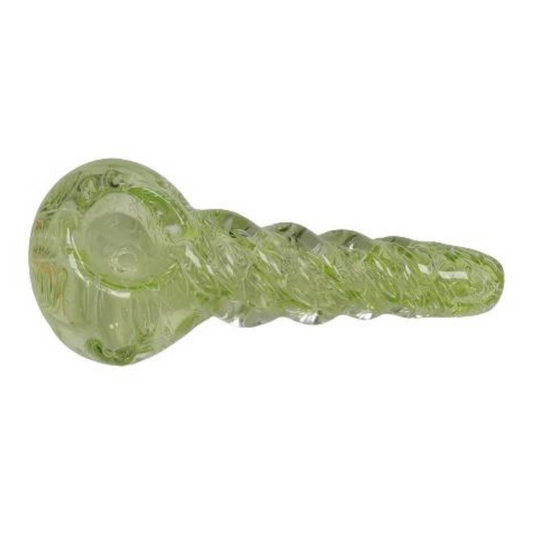 GREEN SPIRAL 4.5 INCHES HAND PIPE (SPOON) ASSORTED - PACK OF 4 (HP48)