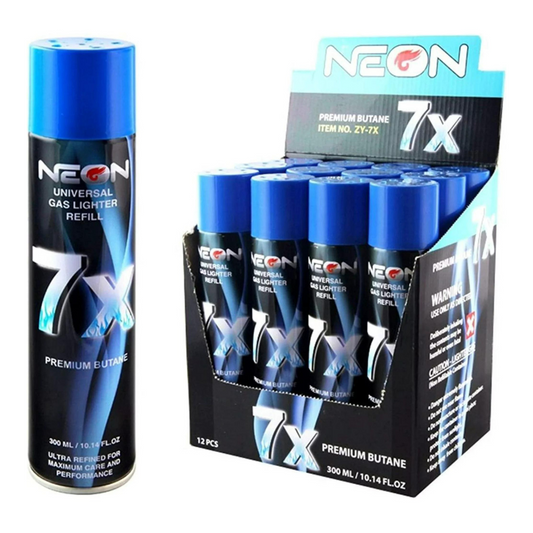 NEON 7X 300ML PREMIUM BUTANE UNIVERSAL GAS REFILL LIGHTER - PACK OF 12