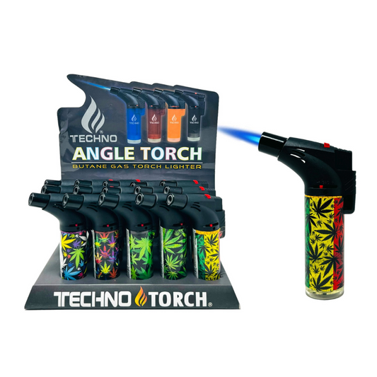 TECHNO TORCH MULTI LEAF DESIGN LIGHTER - PACK OF 15