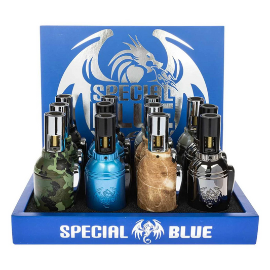 SPECIAL BLUE GRENADE DAB SINGLE FLAME LIGHTER - PACK OF 12