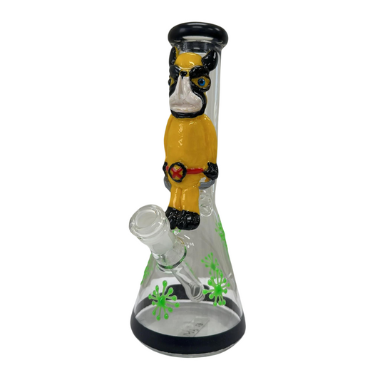 10 INCHES CRAZY WOLVERINE GLASS WATER PIPE (WP13)