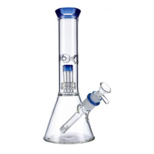 16 INCHES GLASS WATER PIPE WITH BEAKER ICE BONG DRUM PERCOLATOR ASSORTED COLORS (WP185)