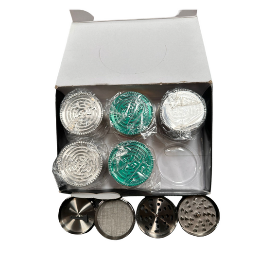 MAZE DESIGN METAL 2.5 INCHES GRINDER ASSORTED COLORS (G18)