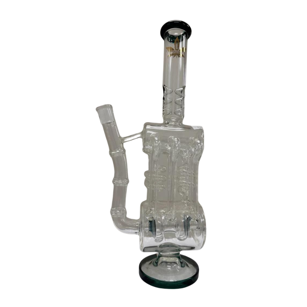 15 INCHES ALEAF BARREL SPIRAL BLAST RECYCLE ICE GLASS WATER PIPE ASSORTED COLORS (WP146)